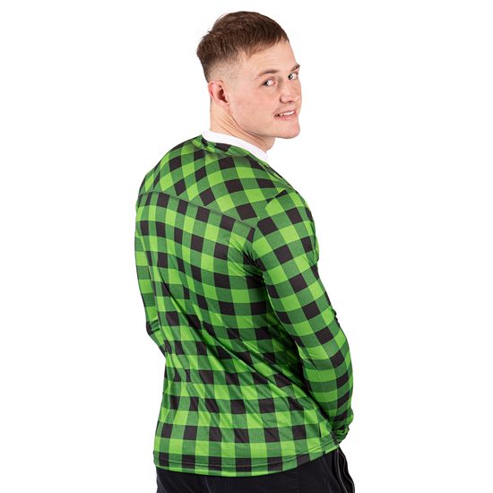 termo triko nanosilver s motivem flanelová košile - zelená