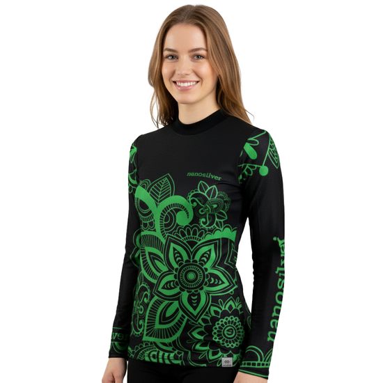 Dámské termo tričko nanosilver FLOWER s palečníky