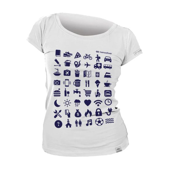 Dámské tričko nanosilver TRAVEL bílá