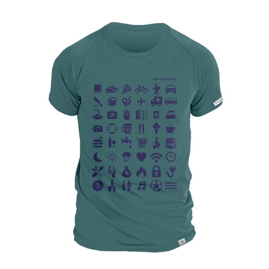 Pánské tričko nanosilver TRAVEL smaragdová