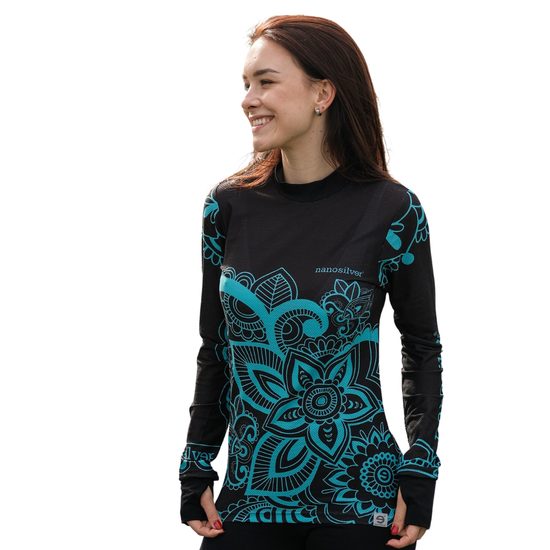 Dámské termo tričko nanosilver a merino ponožky FLOWER