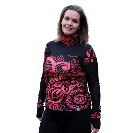 Dámské termo tričko nanosilver a merino ponožky FLOWER