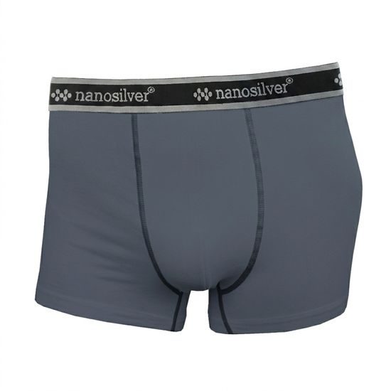 Boxerky s gumou nanosilver bez zadního švu šedá