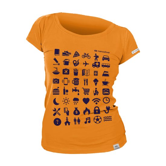 Dámské tričko nanosilver TRAVEL meruňková