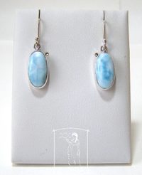 Larimar - stříbrné náušnice