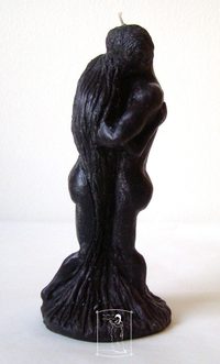 Milenci - černá figurální svíce