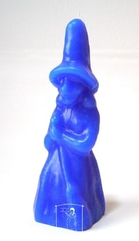 Čarodějnice modrá - figurální svíce