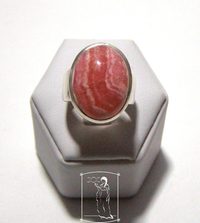 Rodochrozit - stříbrný prsten