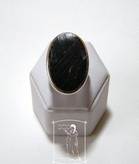 Šungit - stříbrný prsten
