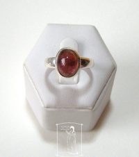 Turmalín rubellit - stříbrný prsten