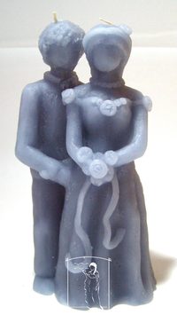 Pár šedý - figurální svíce