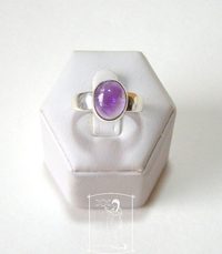 Ametyst - stříbrný prsten