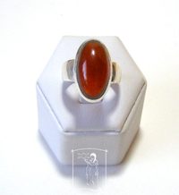 Granát hessonit - Stříbrný prsten