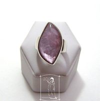 Lepidolit - stříbrný prsten