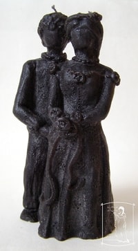 Pár černý - figurální svíce