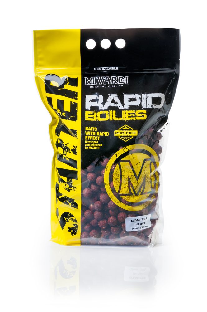 Mivardi Rapid Boilies Starter Hot Spice 3,5kg - 24mm