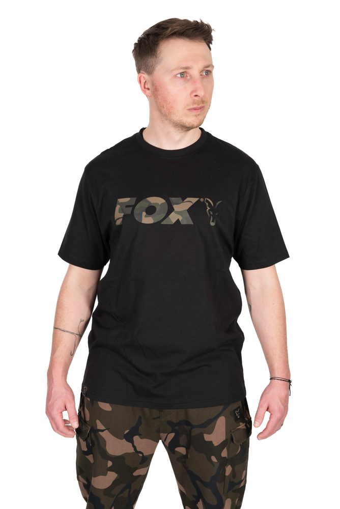 Fox Triko Black / Camo Logo T-Shirt - L