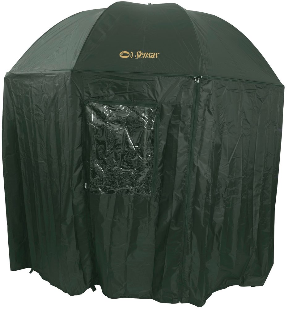 Sensas Deštník s bočnicí Bivi Liez 2,5m zelený,Sensas Deštník s bočnicí Bivi Liez 2,5m zelený