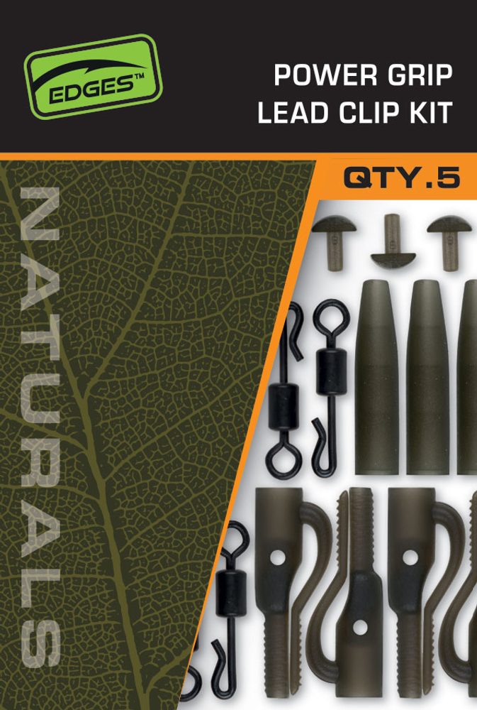 E-shop Fox Montáž Edges Naturals Power Grip Lead clip kit x 5,Fox Montáž Edges Naturals Power Grip Lead clip kit x 5