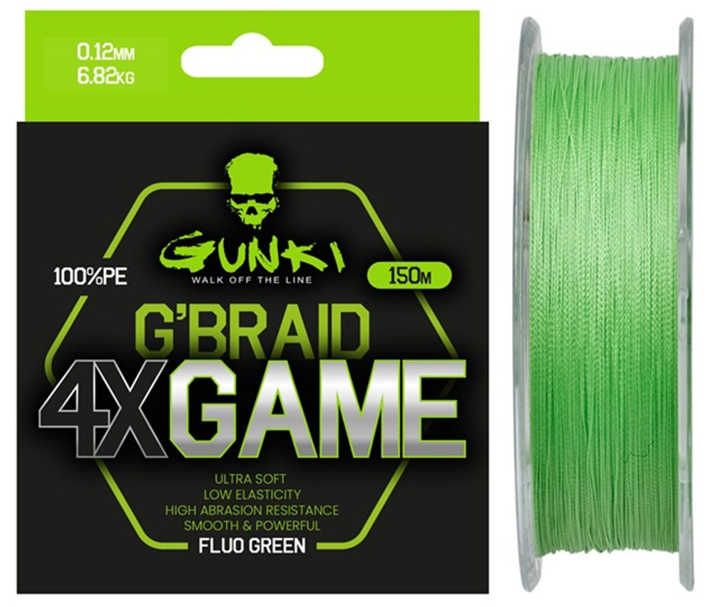 Gunki Šňůra G Braid 4X Game 150m - 0,16mm 9,09kg,Gunki Šňůra G Braid 4X Game 150m - 0,16mm 9,09kg