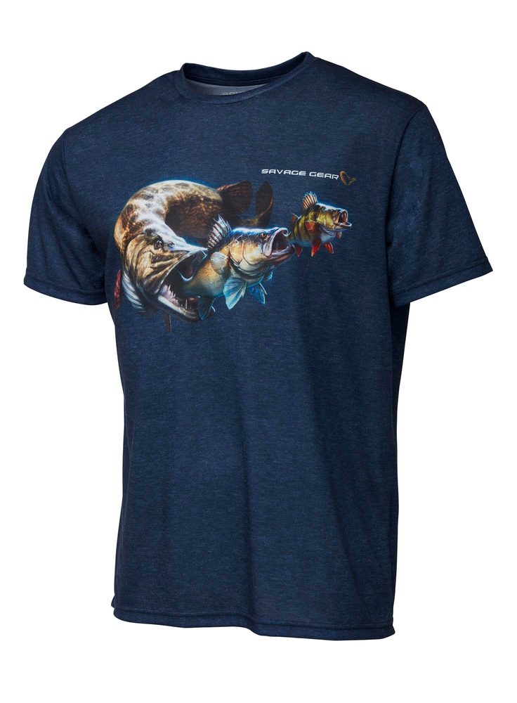 E-shop Savage Gear Triko Cannibal Tee Blue - L,Savage Gear Triko Cannibal Tee Blue - L
