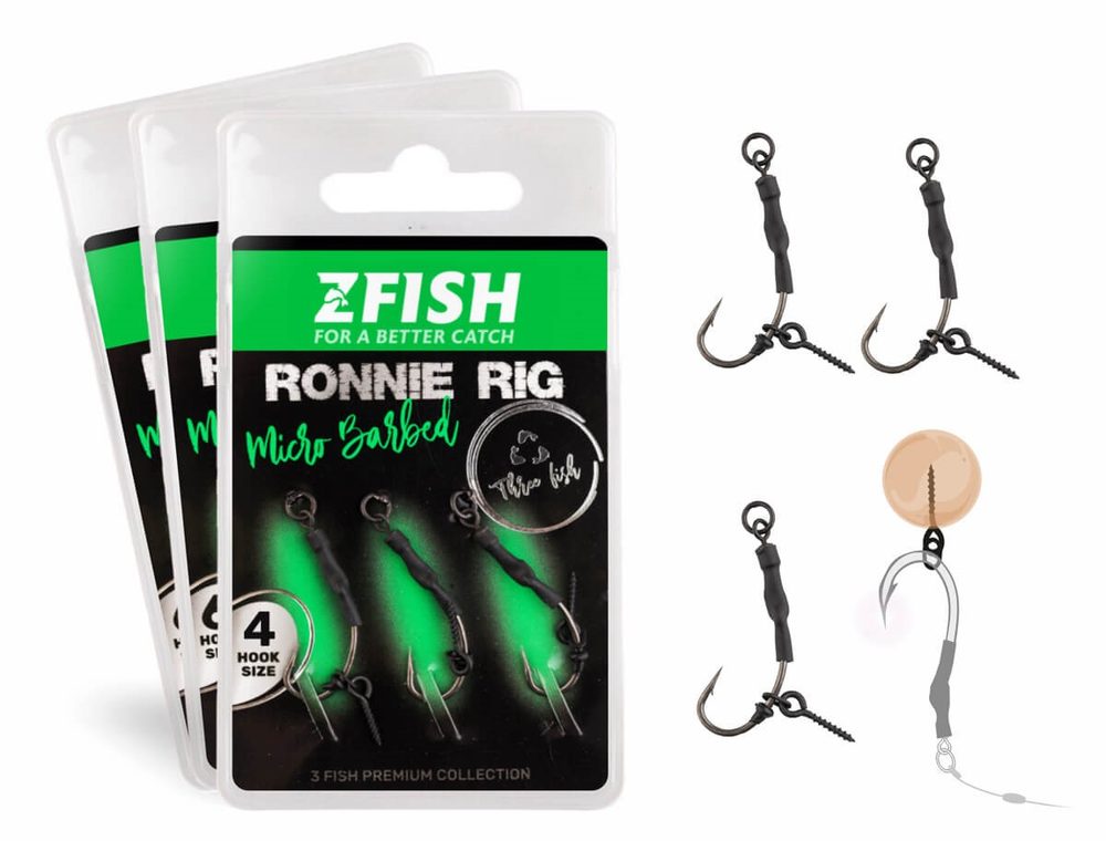 E-shop Zfish Návazec Ronnie Rig 3ks - vel.4,Zfish Návazec Ronnie Rig 3ks - vel.4