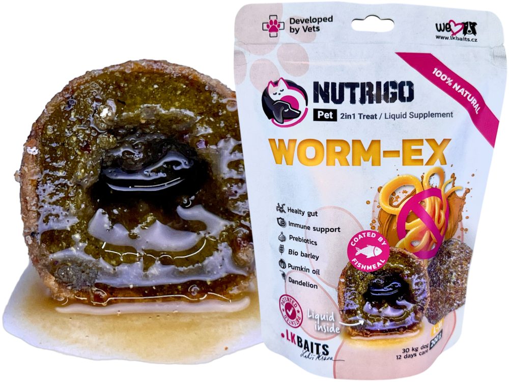 Fotografie LK Baits Pet Doplněk stravy Nutrigo Dog Supplement Worm Ex - S-M 170g