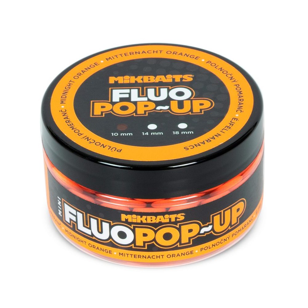 Mikbaits Plovoucí fluo boilie 18mm 150ml - Půlnoční Pomeranč 18mm