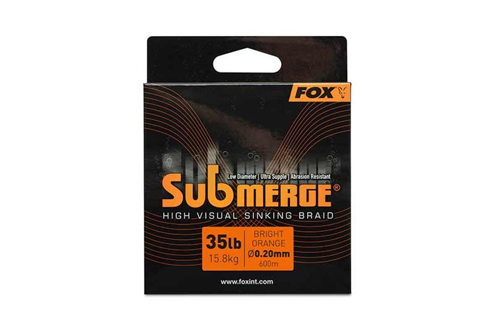 Fotografie Fox Šňůra Submerge Submerge Orange Sinking Braid - 0,20mm 600m