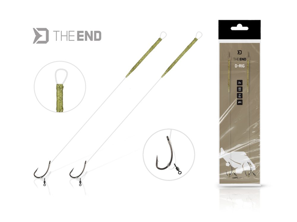 E-shop Delphin Návazec TheEND D-Rig 2ks - 20cm/17lb/vel.4,Delphin Návazec TheEND D-Rig 2ks - 20cm/17lb/vel.4