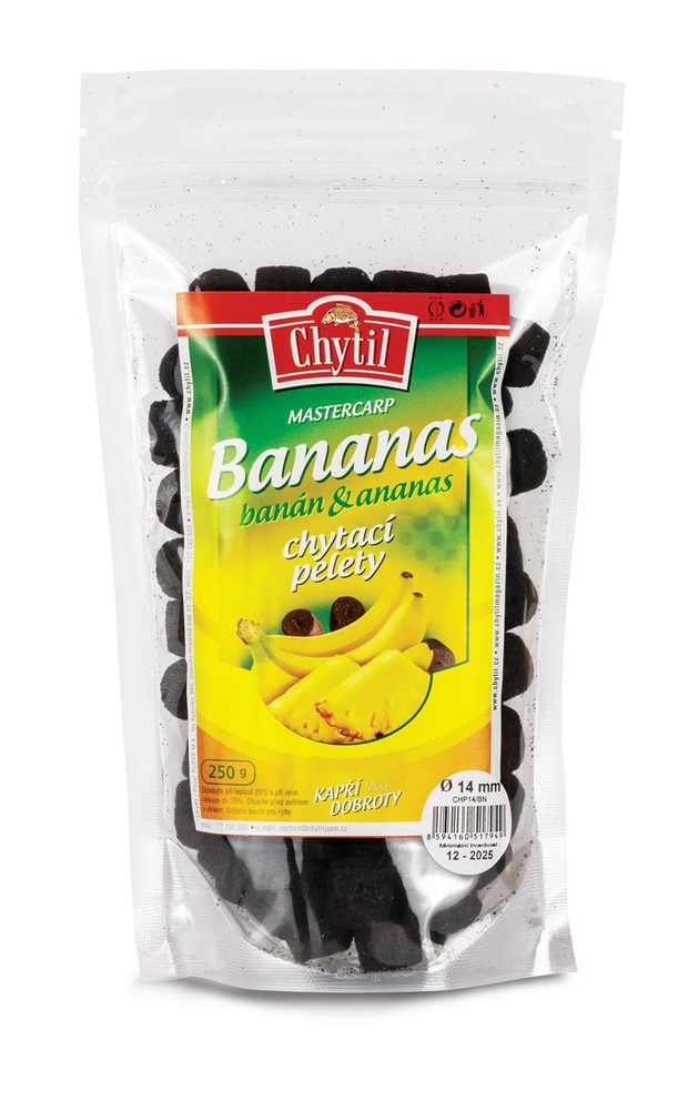 Chytil Chytací pelety s dírou 250 g - Bananas 14 mm