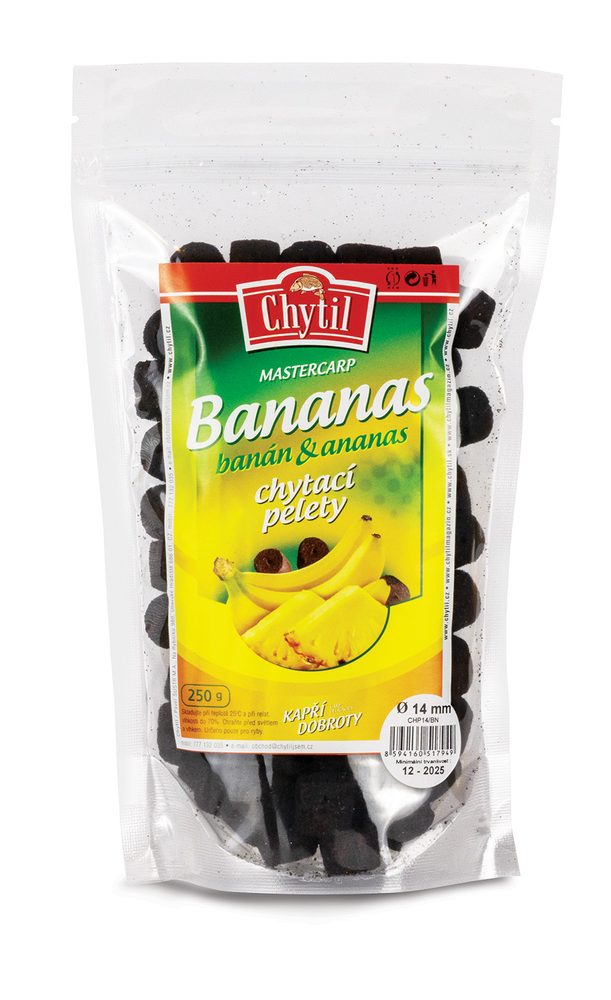 E-shop Chytil Chytací pelety s dírou 250g - Bananas 14 mm,Chytil Chytací pelety s dírou 250g - Bananas 14 mm
