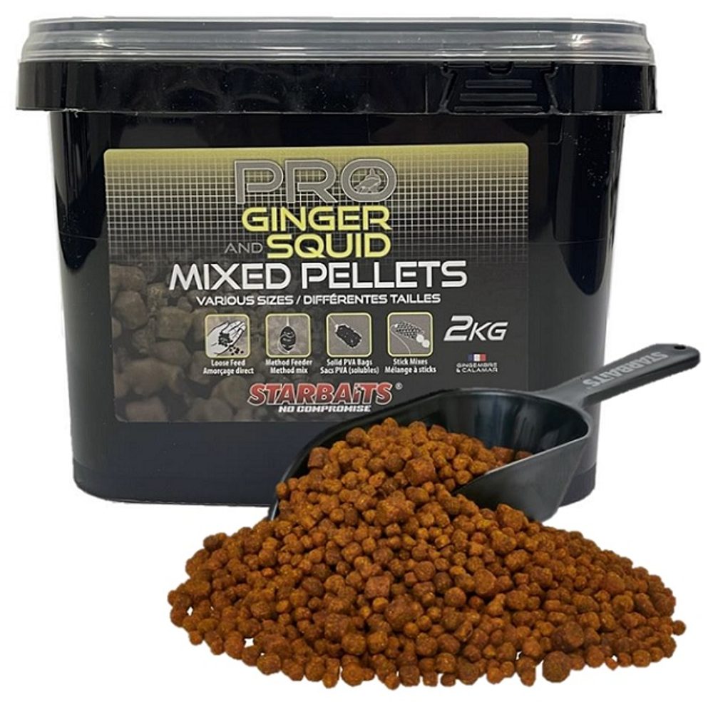 Starbaits Pelety Pro Ginger Squid Mixed 2kg