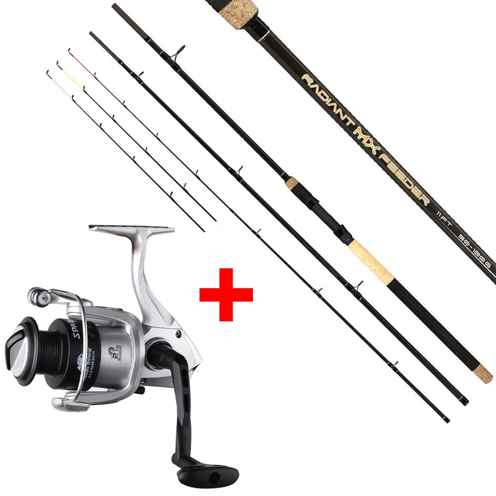 Fotografie Giants fishing Prut Radiant MX Feeder 3,6m 50-100g + Naviják Spark Reel FD 4000