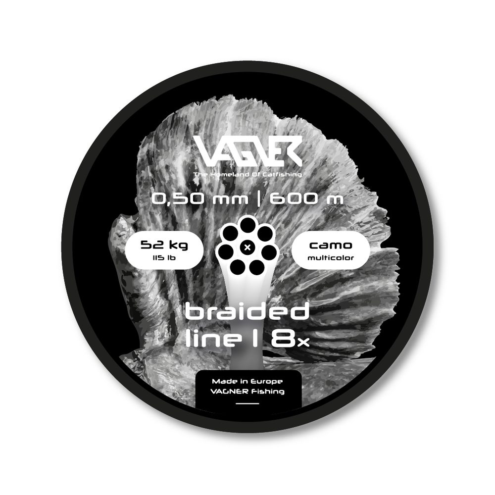 Vagner Šňůra Braided Line Camo Multicolor - 0,50mm 600m – Vagner Fishing