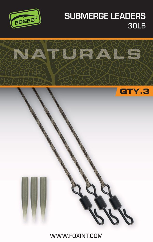 E-shop Fox Montáž Edges Naturals Submerged Leaders 3ks - 30lb,Fox Montáž Edges Naturals Submerged Leaders 3ks - 30lb