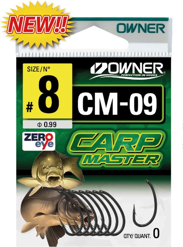 Owner Háčky CM-9 Curve Shank - vel.6 / 9ks,Owner Háčky CM-9 Curve Shank - vel.6 / 9ks