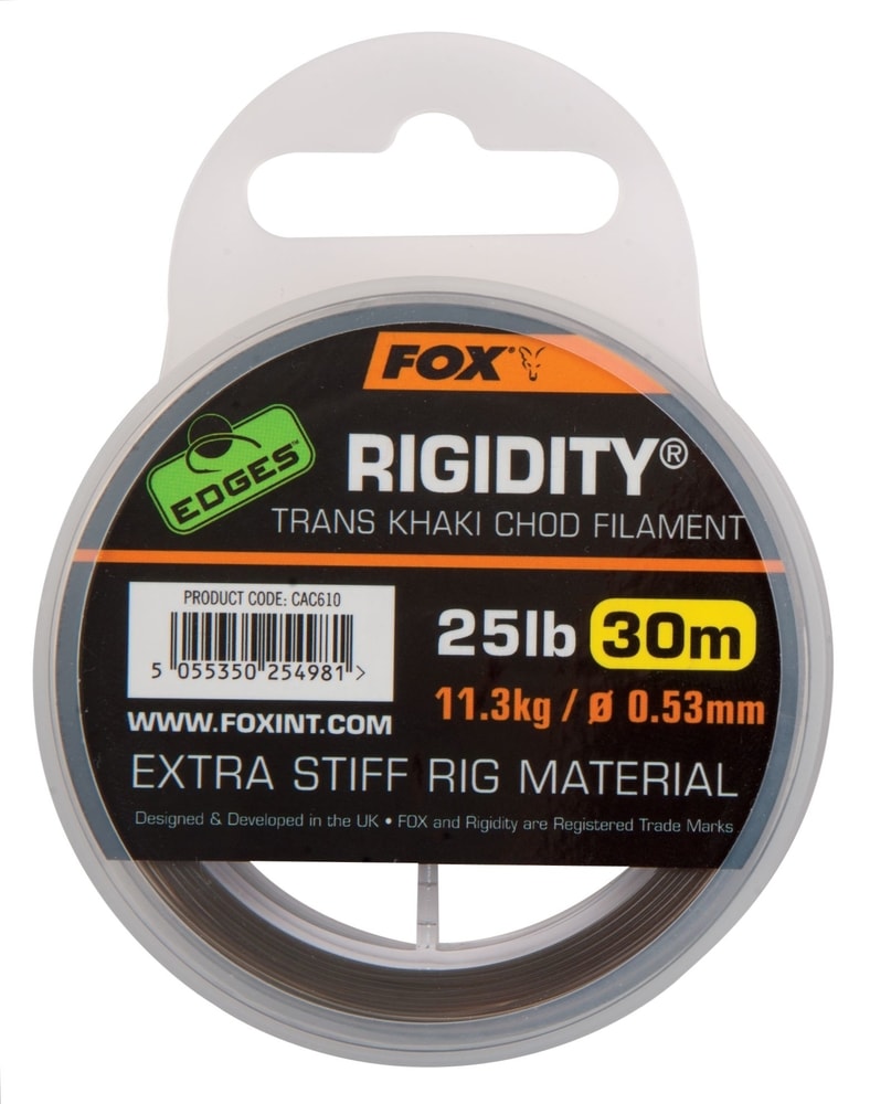 Fotografie Fox Vlasec Edges Rigidity Trans Khaki 30m - 0.53mm 25lb Fox