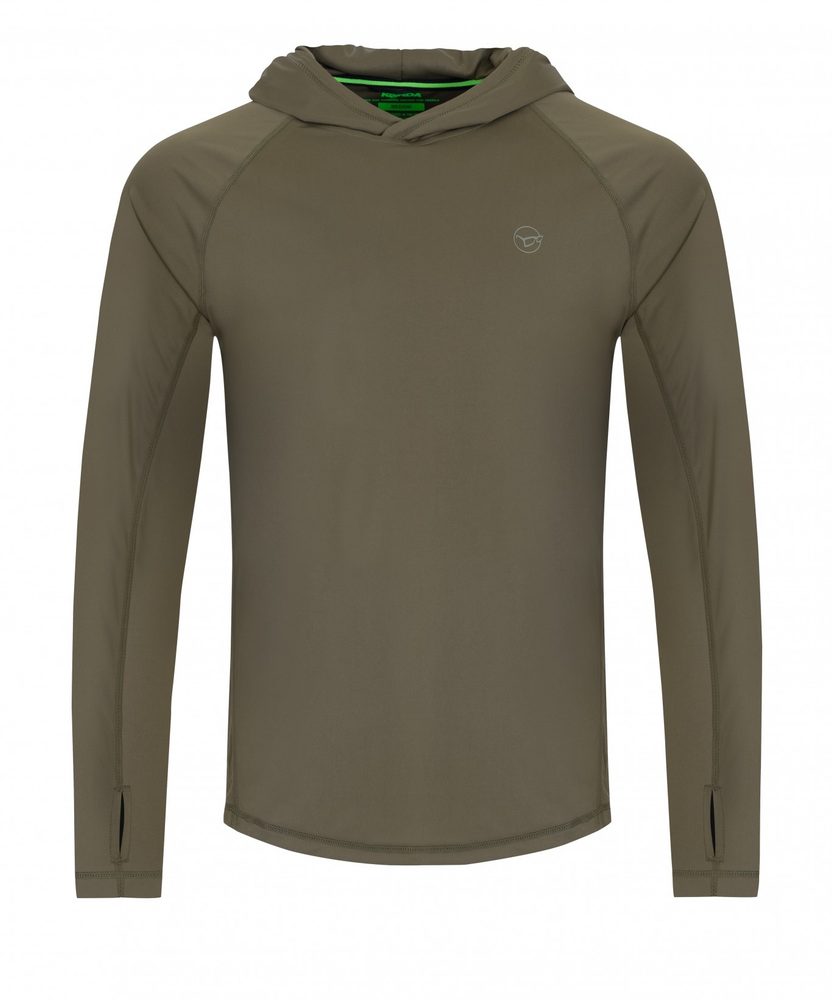 Korda UV triko UPF Hooded Top Dark Khaki - 4XL