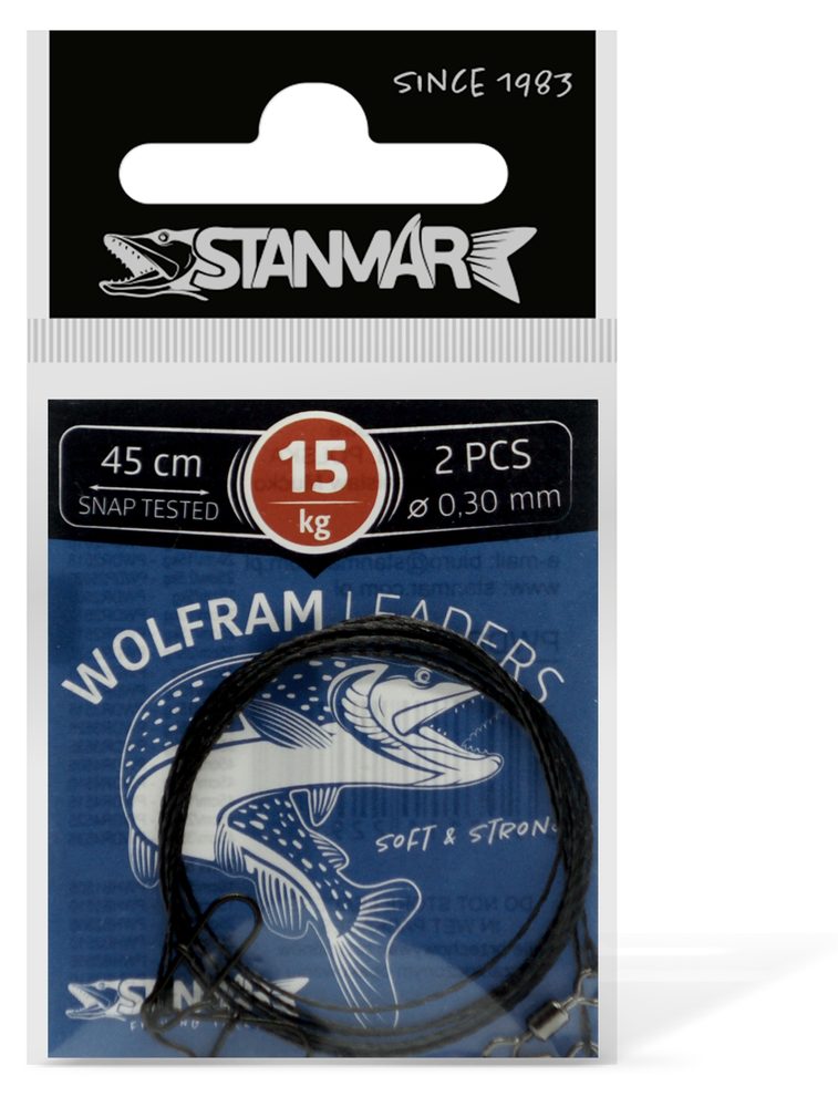 E-shop Stan-Mar Wolframové lanko 45cm - 15kg 2ks,Stan-Mar Wolframové lanko 45cm - 15kg 2ks