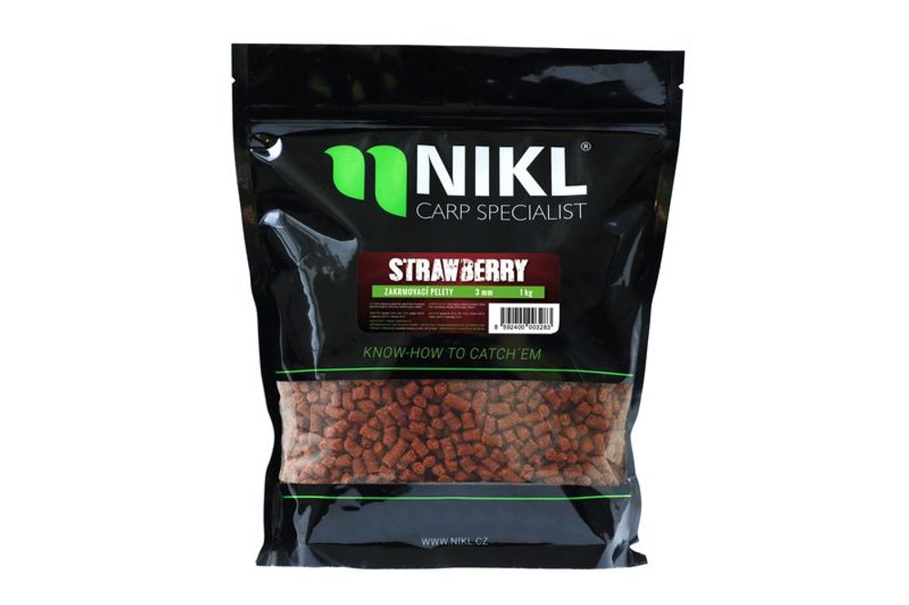E-shop Nikl Pelety Strawberry 1kg - 18mm s dírkou,Nikl Pelety Strawberry 1kg - 18mm s dírkou