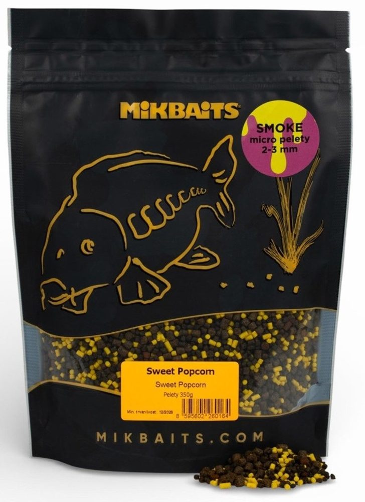Mikbaits Smoke Micro pelety 2-3mm 350g - Sweet Popcorn
