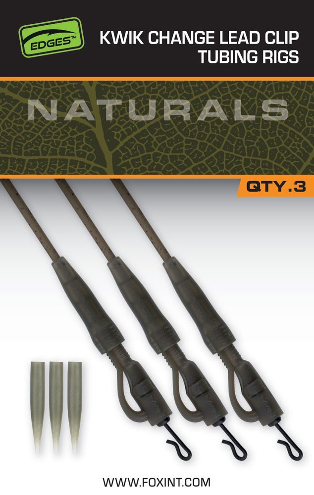 E-shop Fox Montáž Edges Naturals Kwik Change Lead Clip Tubing Rigs 3ks,Fox Montáž Edges Naturals Kwik Change Lead Clip Tubing Rigs 3ks