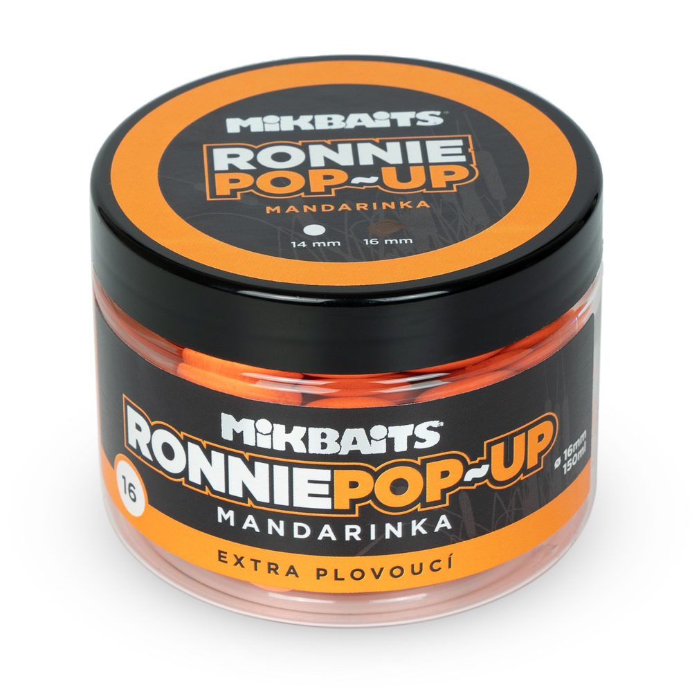 E-shop Mikbaits Ronnie pop-up 150ml - Mandarinka 16mm,Mikbaits Ronnie pop-up 150ml - Mandarinka 16mm