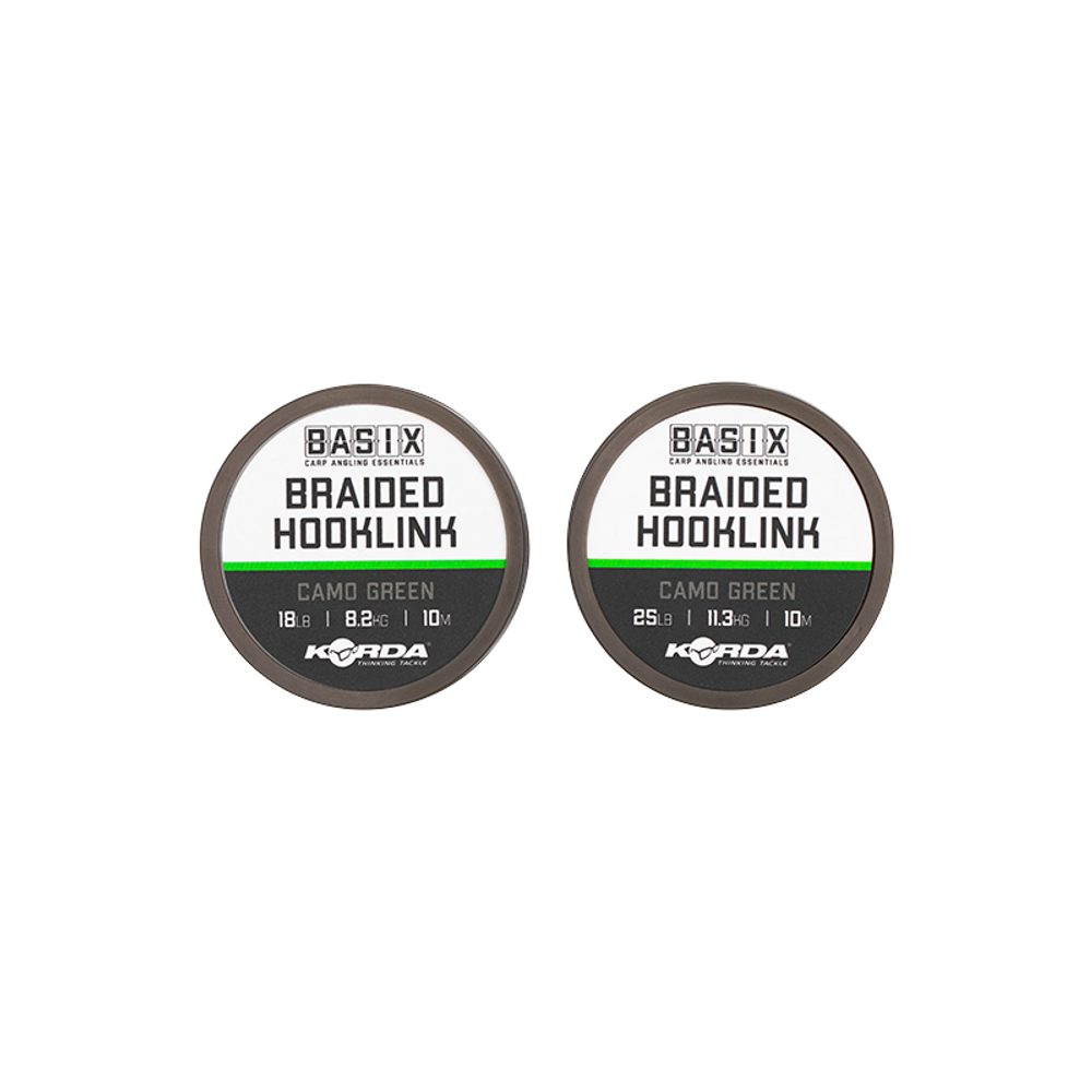 E-shop Korda Šňůra Basix Braided Hooklink 10m - 18lb,Korda Šňůra Basix Braided Hooklink 10m - 18lb