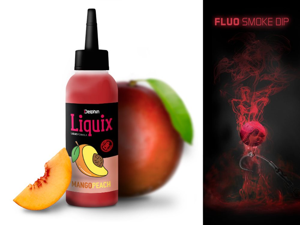 Delphin Fluo dip D SNAX LiquiX 100ml - Mango - Broskev