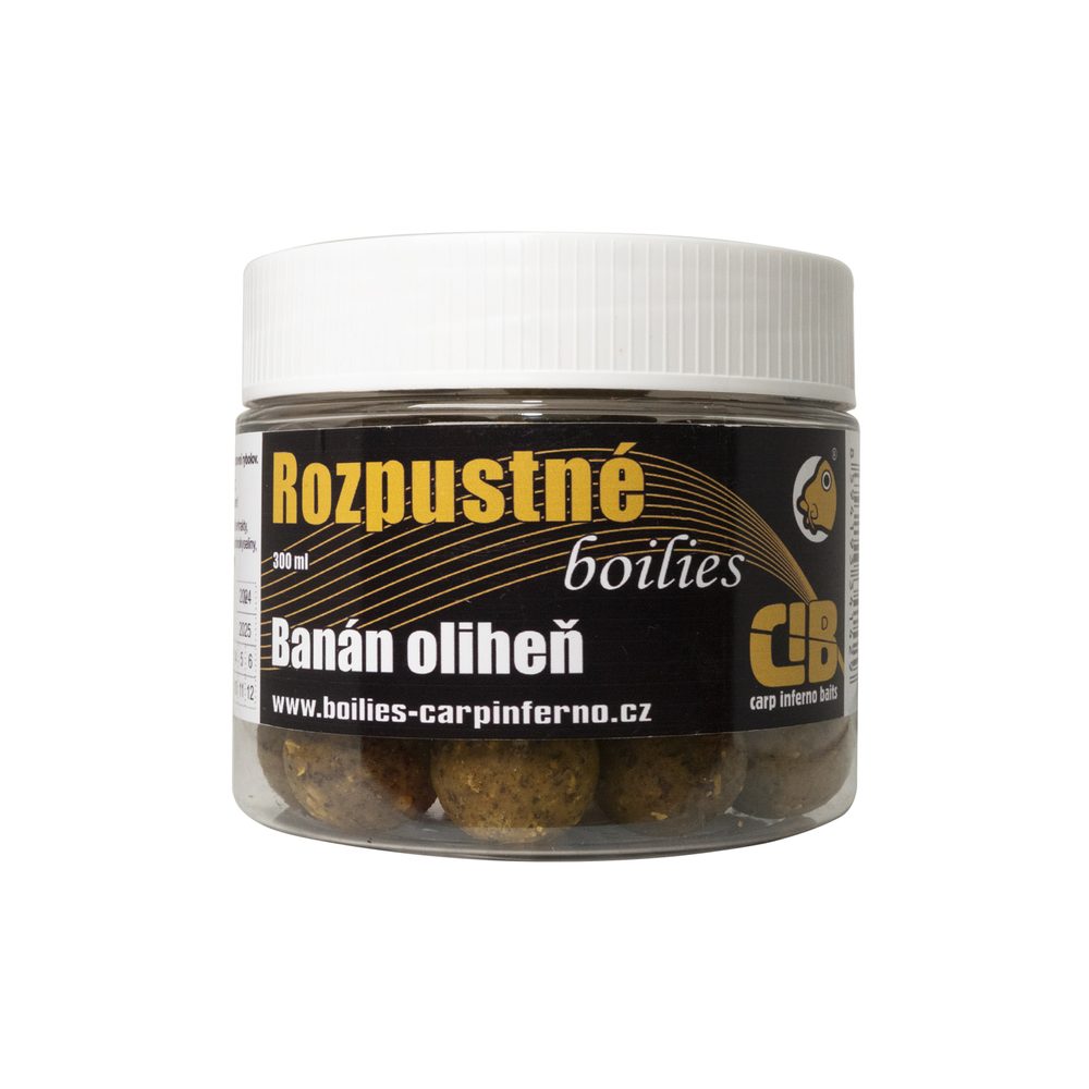 Fotografie Carp Inferno Rozpustné Boilies Nutra Line Banán/Oliheň - 20mm 300ml