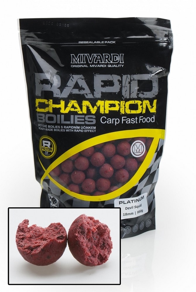 Fotografie Mivardi Boilies Rapid Champion Platinum Devil Squid - | 18mm 950g