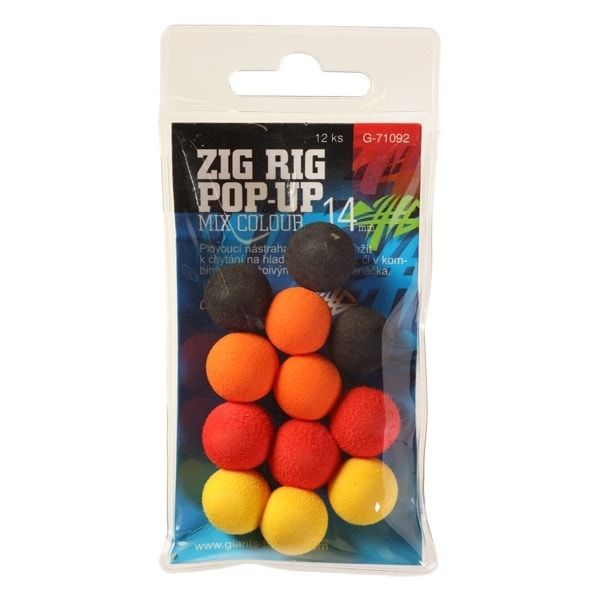 Fotografie Giants fishing Pěnové plovoucí boilie Zig Rig Pop-Up 14mm mix color,12ks