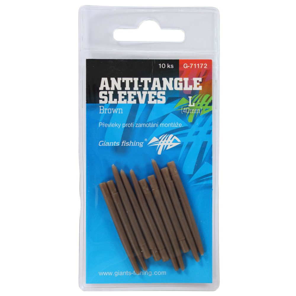 Fotografie Giants Fishing Převleky proti zamotání Anti-Tangle Sleeves Brown 10ks - 54mm